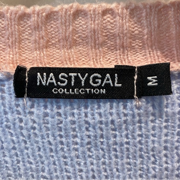 Nasty Gal Women’s Striped V Neck Pastel Multicolor Cropped Cardigan Size… - Picture 5 of 6